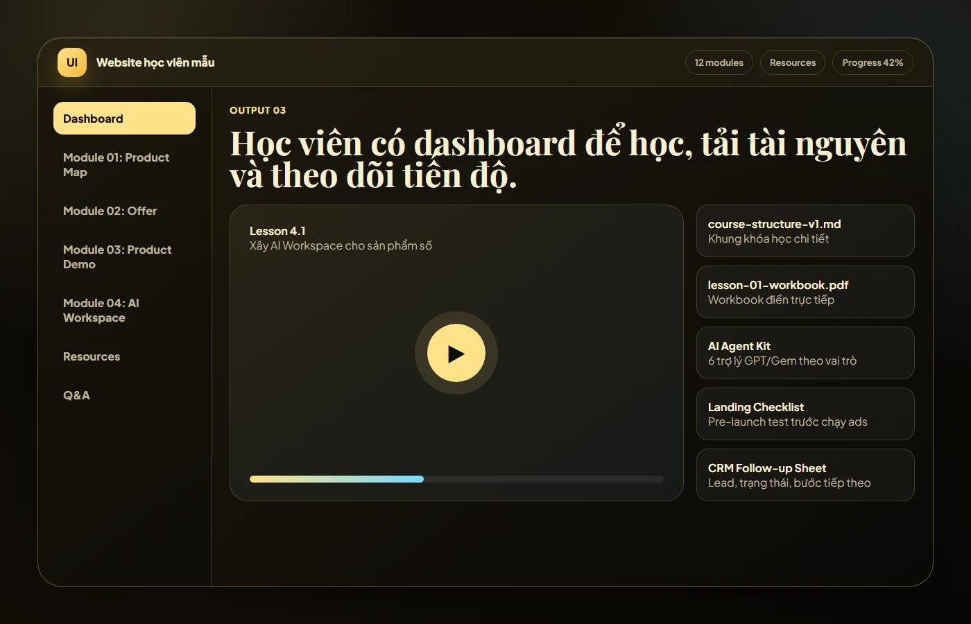 Website học viên mẫu AI Master X10