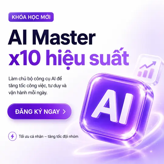 Thumbnail khóa AI Master X10 hiệu suất - Biến tri thức thành tiền