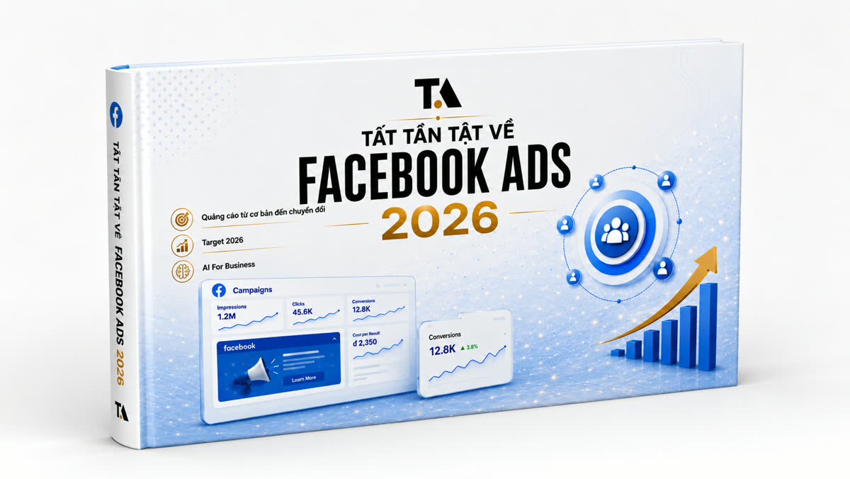 Mockup cuốn sách Tất tần tật về Facebook Ads 2026